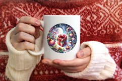 Christmas Gift Round Ornament Sublimation PNG Product Image 3