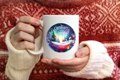Colorfull Christmas Scene Comfort and Joy PNG Product Image 1