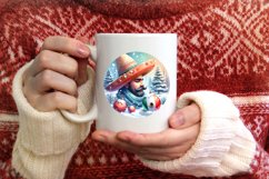 Colorfull Winter Scene with Mexican Person PNG Product Image 4