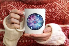 snow flake Round Ornament Sublimation PNG Product Image 3