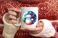 Santa Christmas Round Sticker PNG Product Image 4