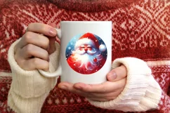 Santa Christmas Round Sticker PNG Product Image 3