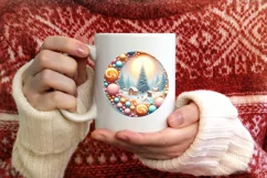 Pastel Christmas Candy Scene Sublimation PNG Product Image 3