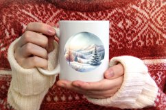 Round Christmas Ornament with Spain Winter Scene PNG Product Image 1