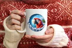 Parrot Smiling Round Ornament Sublimation PNG Product Image 3