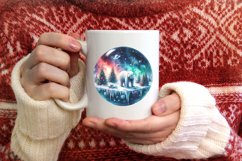 Round Christmas Ornament with Polar Bear PNG Product Image 1