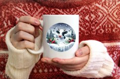 Round Christmas Ornament with Cow PNG Product Image 1