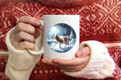 Round Christmas Ornament with Cow PNG Product Image 3