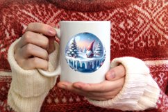 Round Christmas Ornament with Gnome PNG Product Image 4