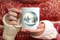 Round Christmas Ornament with Gnome PNG Product Image 1