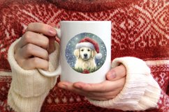 Christmas Dog Round Ornament Sublimation PNG Product Image 4