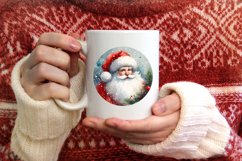 Santa Round Ornament Sublimation PNG Product Image 1