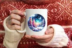 Round Melting Winter Scene Class Ball Ornament PNG Product Image 3