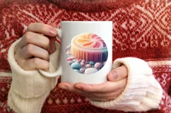 Pastel Molten Candy Winter Scene PNG Product Image 3