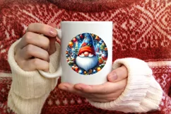 Melting Winter Gnome Round Ornament Sublimation PNG Product Image 3