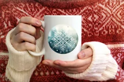 Colorful Snowflake Christmas Ornament PNG Product Image 3