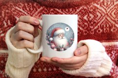 Santa Round Ornament Sublimation PNG Product Image 4