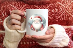 Santa Round Ornament Sublimation PNG Product Image 4