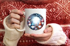 Winter Gnomes Round Ornament Sublimation PNG Product Image 4