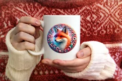 Round 3D Marzipan Christmas Fox Ornament PNG Product Image 4