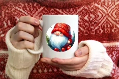 Round Christmas Gnome Ornament PNG Product Image 3