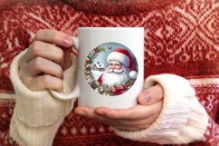 Santa Round Ornament Sublimation PNG Product Image 3