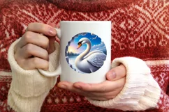 Snow Swan Wall Painting Sublimation PNG Product Image 3