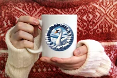 Snow Swan Wall Painting Sublimation PNG Product Image 3