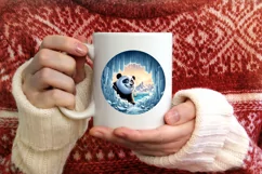 Icy Wall Panda Painting Sublimation PNG Product Image 3
