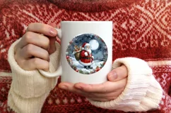 Santa Zebra Portrait Round Ornament PNG Product Image 3