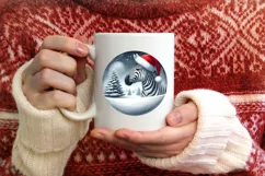 Zebra Portrait Christmas Ornament PNG Product Image 4
