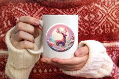 Deer Round Ornament Sublimation PNG Product Image 3