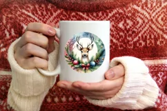 Watercolor Christmas Reindeer Image PNG Product Image 4
