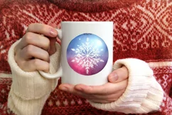 Watercolor Christmas Snowflake Image PNG Product Image 3
