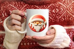 Santa Round Ornament Sublimation PNG Product Image 3