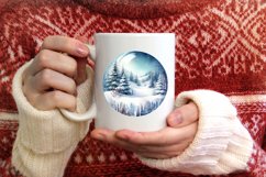 Winter Scene Round Ornament Sublimation PNG Product Image 4