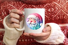 Santa Round Ornament Sublimation PNG Product Image 4