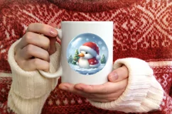 Melting Winter Scene Duck Round Ornament Sublimation PNG Product Image 3