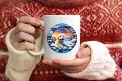Snow Made Wall Puppy Round Ornament PNG Product Image 4