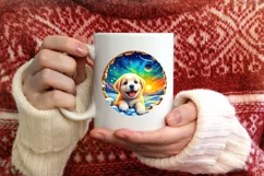 Snow Made Wall Puppy Round Ornament PNG Product Image 3