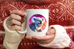 Digital Painting Snow Made Wall Koala Round Ornament Product Image 3