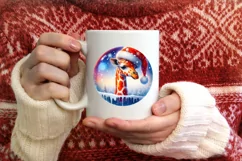 3D Giraffe Portrait Winter Scene PNG Product Image 3