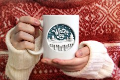 Winter Joy Round Ornament Sublimation PNG Product Image 1