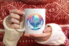 3D Winter Scene with Large Text Christmas Round Ornament Product Image 3
