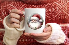 Santa Round Ornament Sublimation PNG Product Image 3