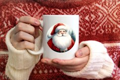 Watercolor Christmas Santa Ornament Sublimation PNG Product Image 1