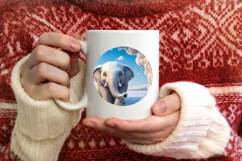 Elephant Smiling Round Ornament Sublimation PNG Product Image 3