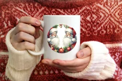 Santa Christmas Round Ornament PNG Product Image 1