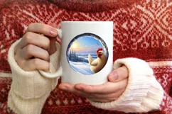 Chicken Smiling Snow Wall Sublimation Clipart PNG Product Image 3
