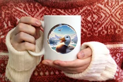 Duck Smiling Snow Wall Sublimation Clipart PNG Product Image 3